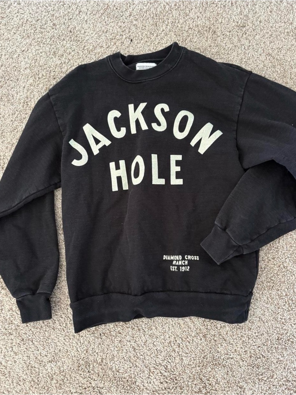 Jackson Hole Black Logo Crewneck Sweatshirt